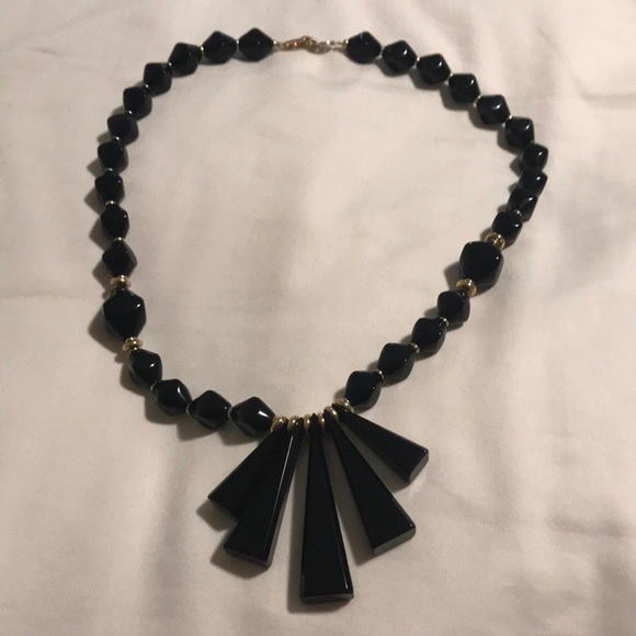 Black and gold  Statement necklace - Picture 4 of 4